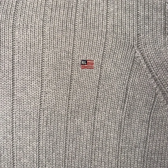Ralph Lauren Polo Jeans Co. Men’s 100% Cotton 1/4 Zip Knit Gray Sweater Size XXL - Picture 4 of 7